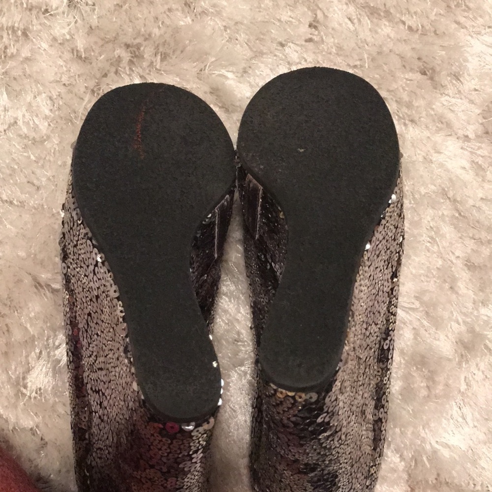 New Walter Steiger Sequin Platform Silver 37.5 - image 7